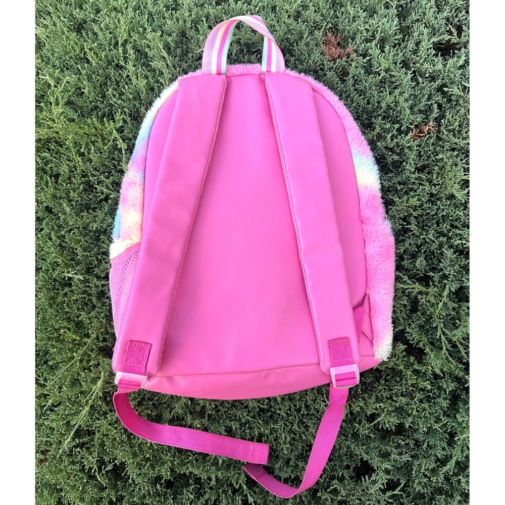 OMG Accessories Miss Gwen Unicorn Tie Dye Faux Fur Kids Backpack Pink Pastel - Picture 4 of 9